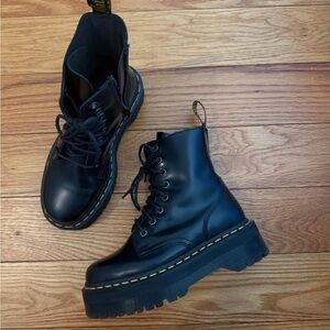 Dr. Martens Black Platform Combat Boots